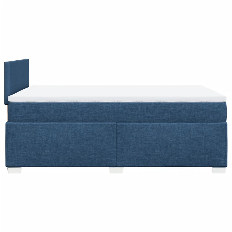 Pat box spring cu saltea, albastru, 120x200 cm, textil