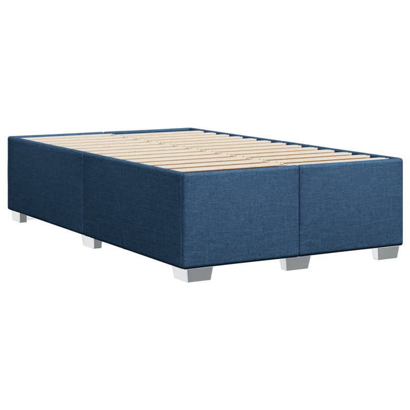 Pat box spring cu saltea, albastru, 120x200 cm, textil