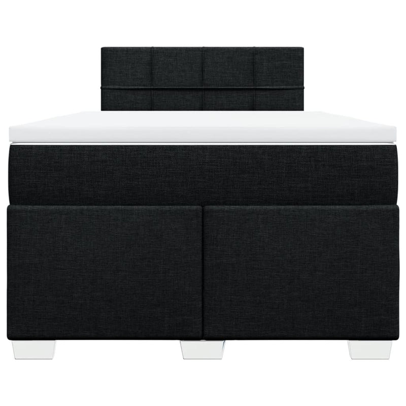 Pat box spring cu saltea, negru, 120x200 cm, textil