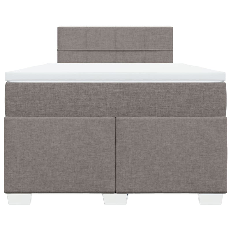 Pat box spring cu saltea, gri taupe, 120x200 cm, textil