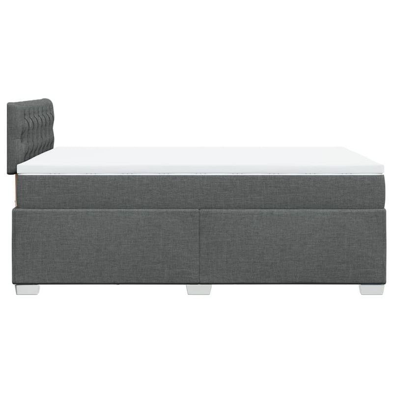 Pat box spring cu saltea, gri închis, 120x200 cm, textil