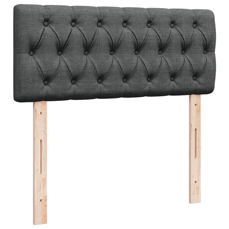 Pat box spring cu saltea, gri închis, 120x200 cm, textil