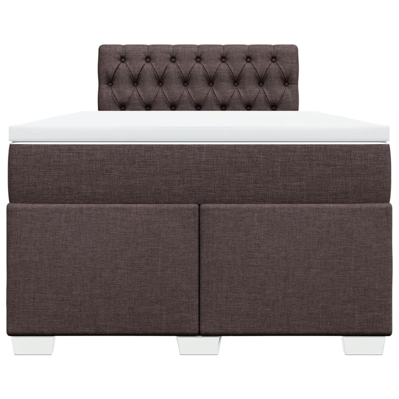 Pat box spring cu saltea, maro închis, 120x200 cm, textil