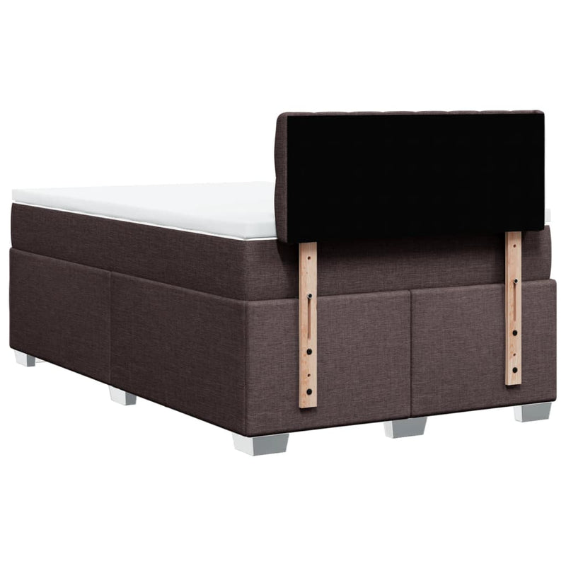 Pat box spring cu saltea, maro închis, 120x200 cm, textil