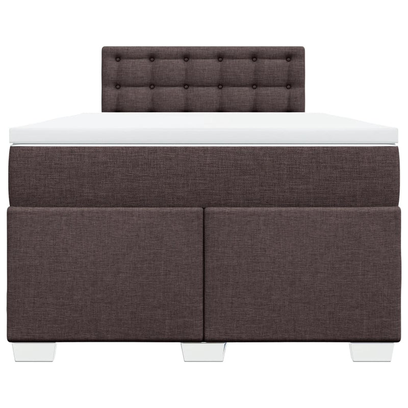 Pat box spring cu saltea, maro închis, 120x200 cm, textil