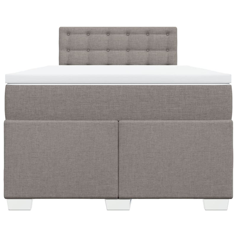 Pat box spring cu saltea, gri taupe, 120x200 cm, textil