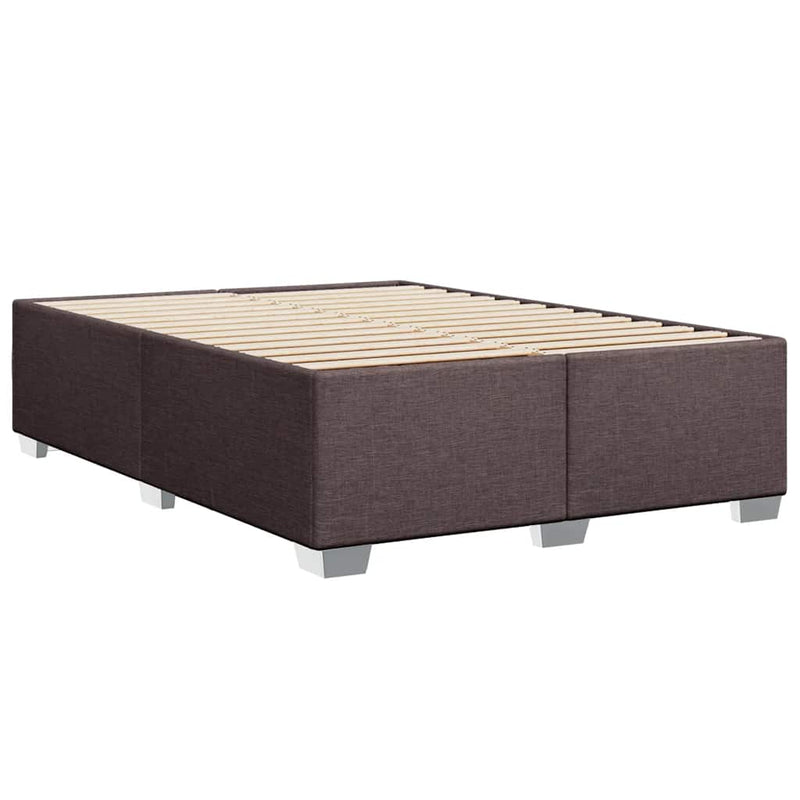 Pat box spring cu saltea, maro închis, 140x200 cm, textil
