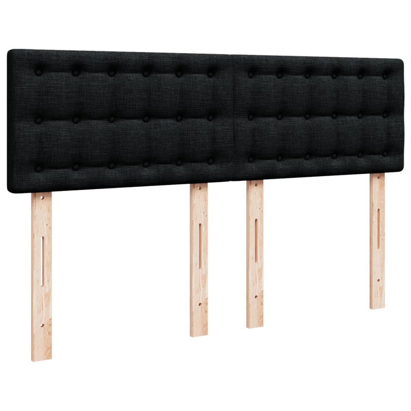 Pat box spring cu saltea, negru, 140x190 cm, textil