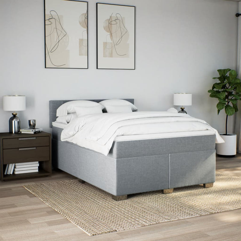 Pat continental, gri deschis, 140x200 cm, material textil