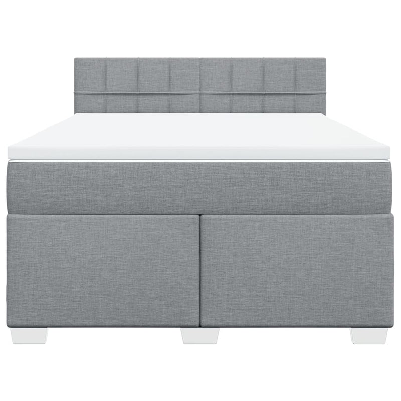 Pat continental, gri deschis, 140x200 cm, material textil