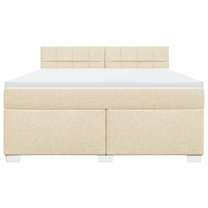 Pat continental cu saltea, crem, 180x200 cm, textil