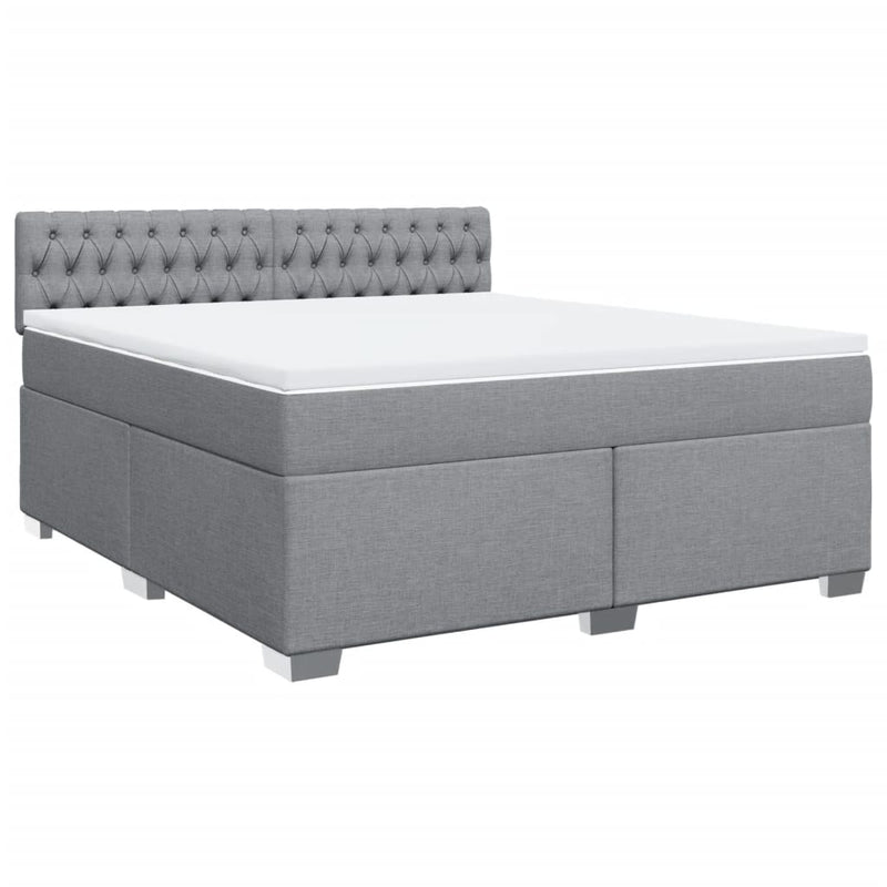 Pat continental, gri deschis, 180x200 cm, material textil