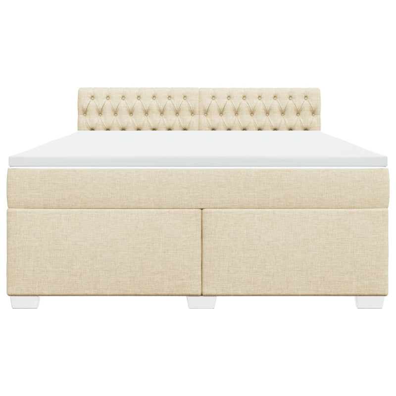 Pat continental cu saltea, crem, 180x200 cm, textil