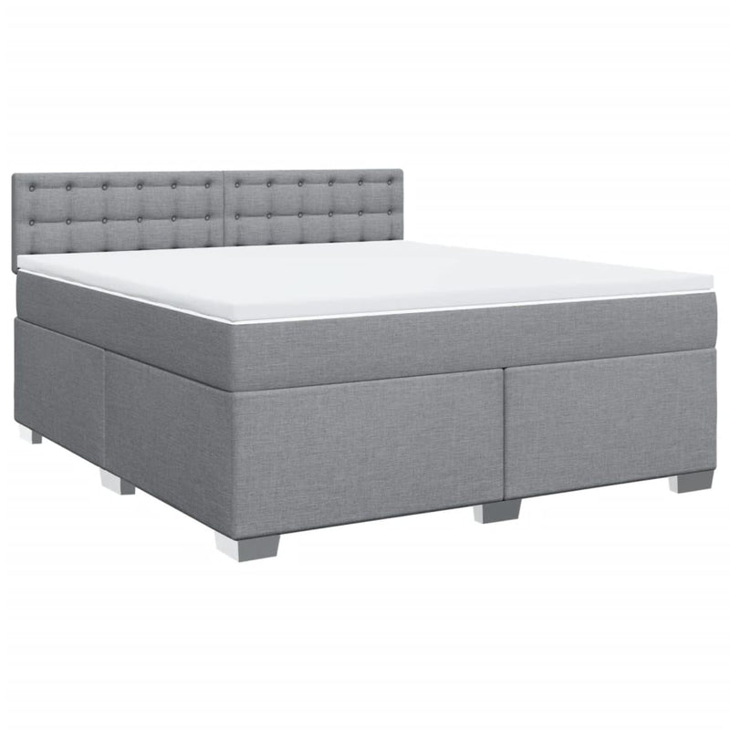 Pat continental, gri deschis, 180x200 cm, material textil