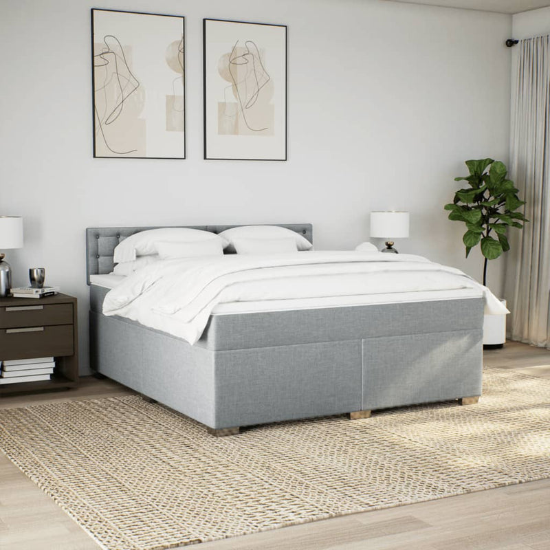 Pat continental, gri deschis, 180x200 cm, material textil