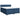 Pat box spring cu saltea, albastru, 180x200 cm, material textil