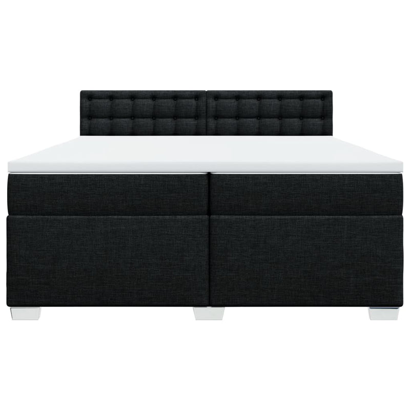 Pat box spring cu saltea, negru, 200x200 cm, textil