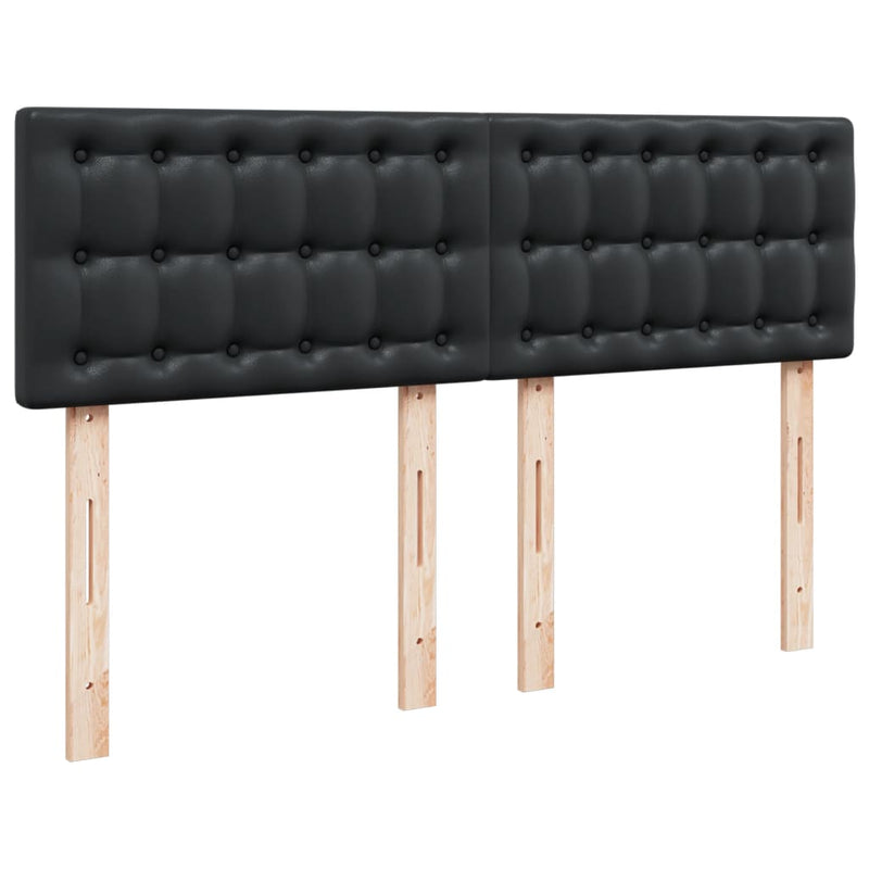 Pat box spring cu saltea, negru, 140x200 cm, piele ecologică
