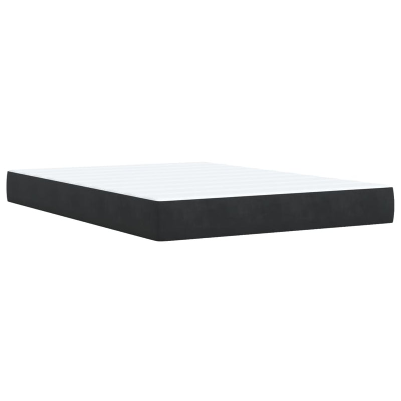 Pat box spring cu saltea, negru, 140x200 cm, piele ecologică