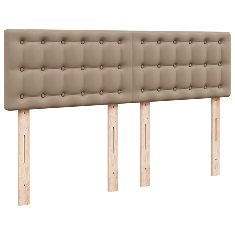 Pat box spring cu saltea, cappuccino, 160x200cm piele ecologică
