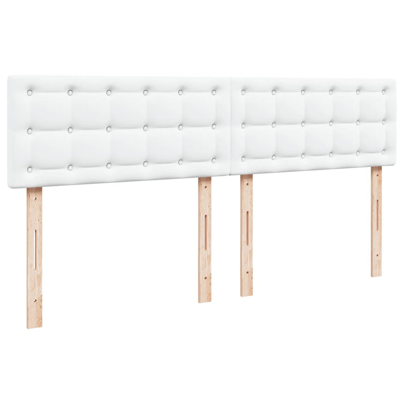 Pat box spring cu saltea, alb, 180x200 cm, piele ecologică