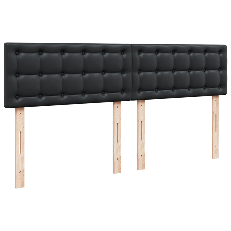 Pat box spring cu saltea, negru, 200x200 cm, piele ecologică