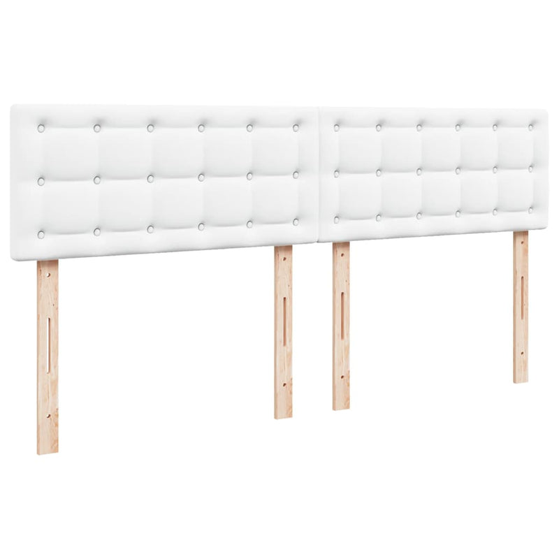 Pat box spring cu saltea, alb, 200x200 cm, piele ecologică
