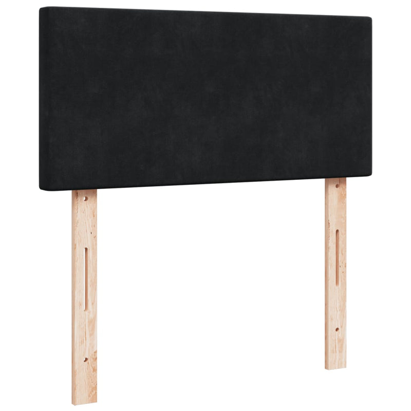 Pat box spring cu saltea, negru, 90x190 cm, catifea