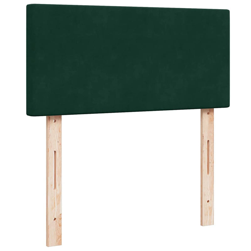 Pat box spring cu saltea, verde închis, 90x200 cm, catifea