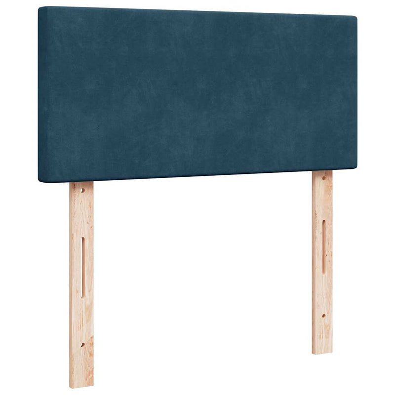 Pat box spring cu saltea, albastru închis, 100x200 cm, catifea