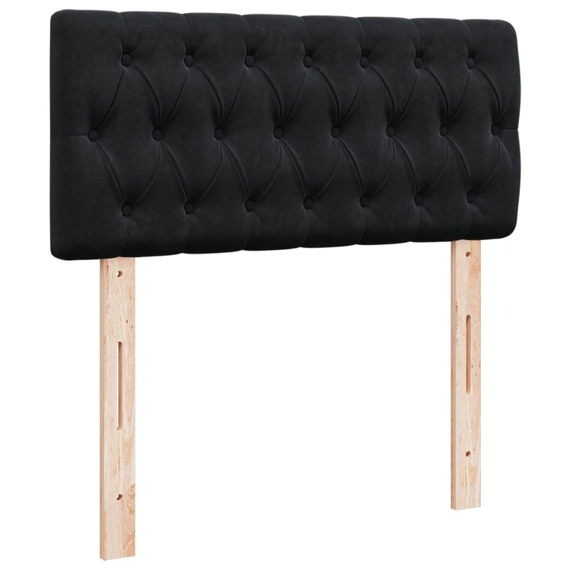 Pat box spring cu saltea, negru, 100x200 cm, catifea