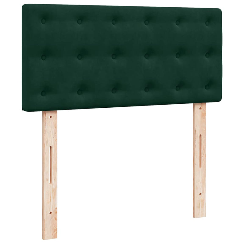 Pat box spring cu saltea, verde închis, 100x200 cm, catifea