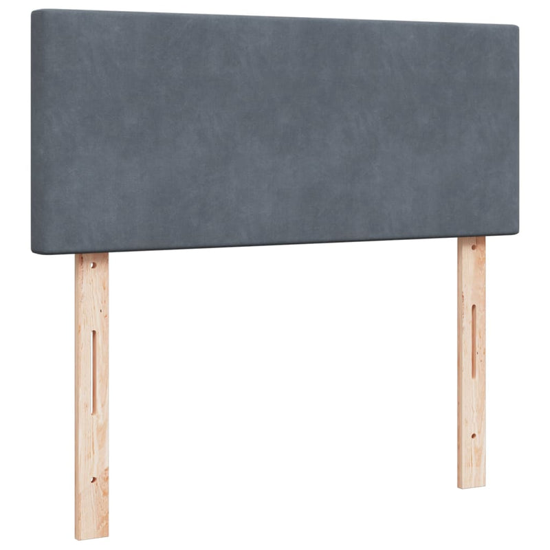Pat box spring cu saltea, gri închis, 120x190 cm, catifea