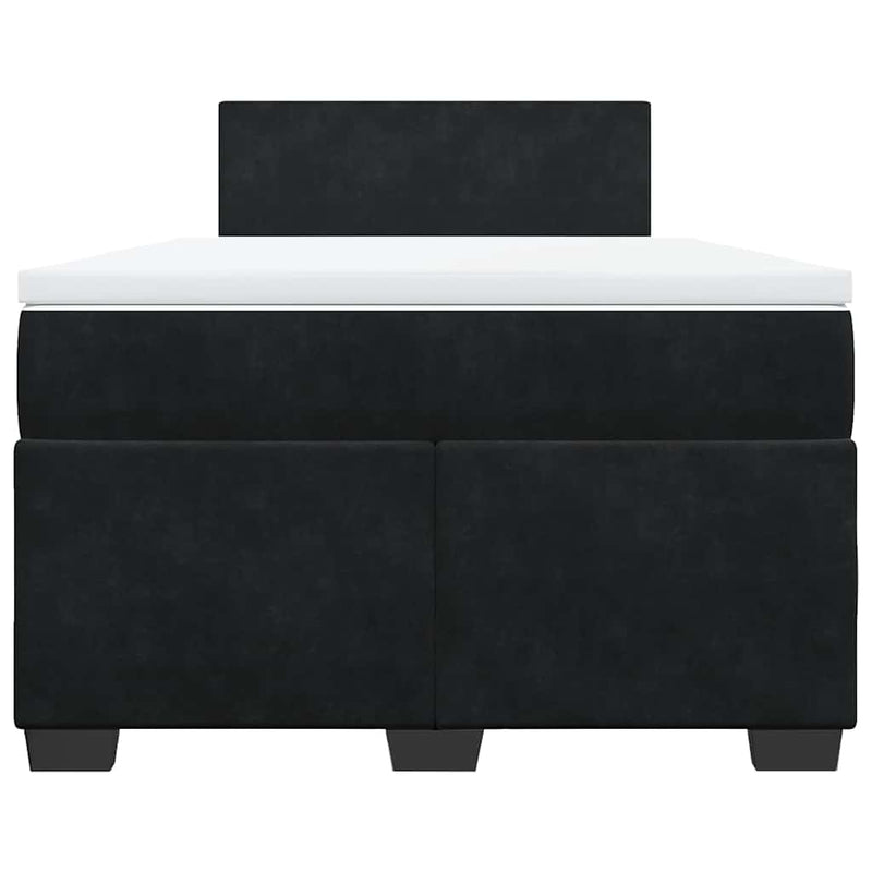 Pat box spring cu saltea, negru, 120x190 cm, catifea