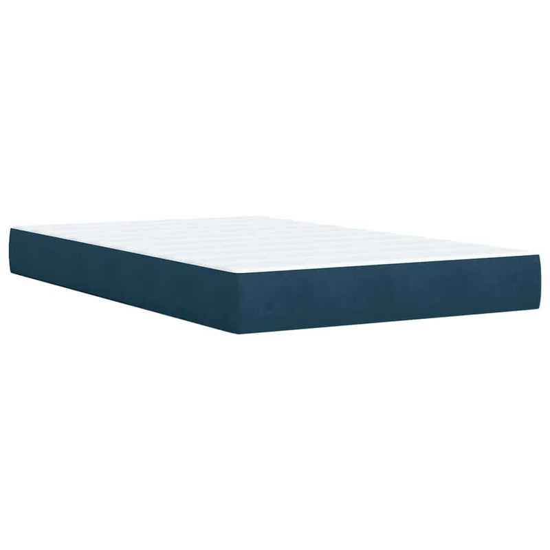Pat box spring cu saltea, albastru închis, 120x190 cm, catifea
