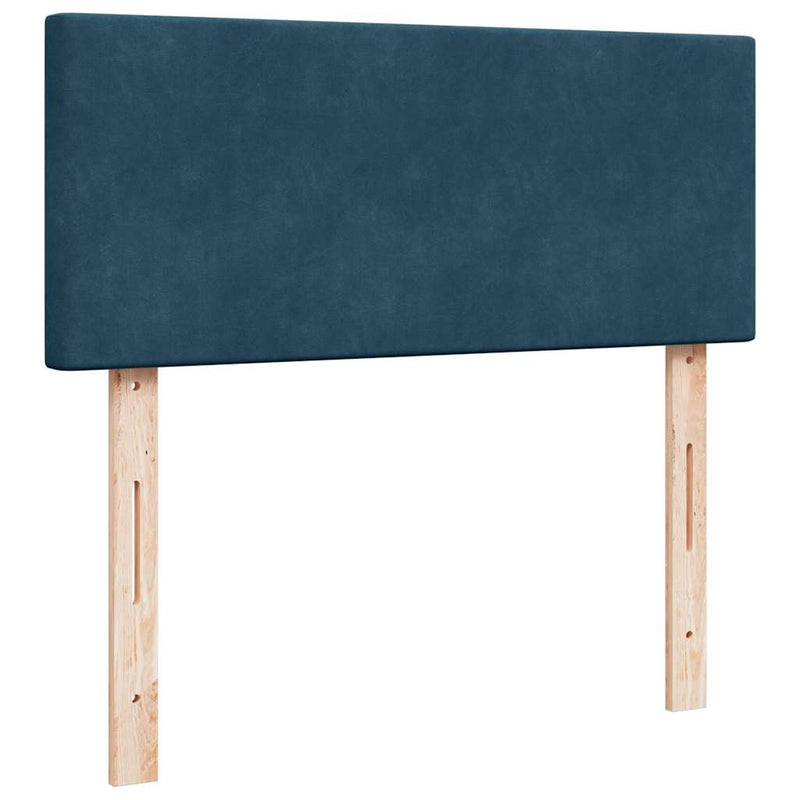 Pat box spring cu saltea, albastru închis, 120x190 cm, catifea