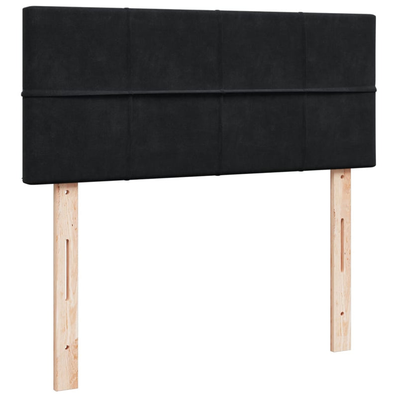 Pat box spring cu saltea, negru, 120x190 cm, catifea