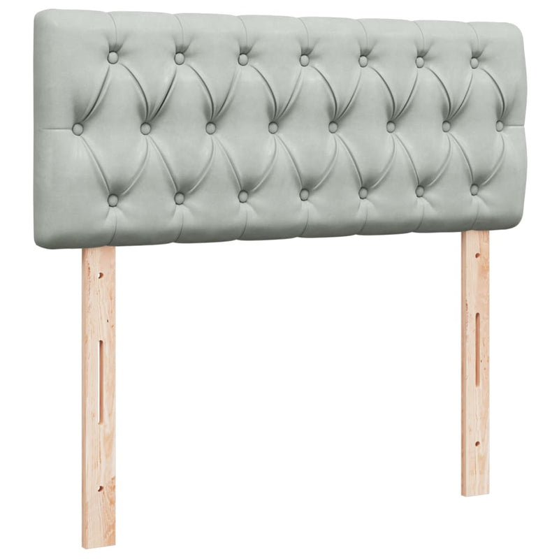 Pat box spring cu saltea, gri deschis, 120x190 cm, catifea