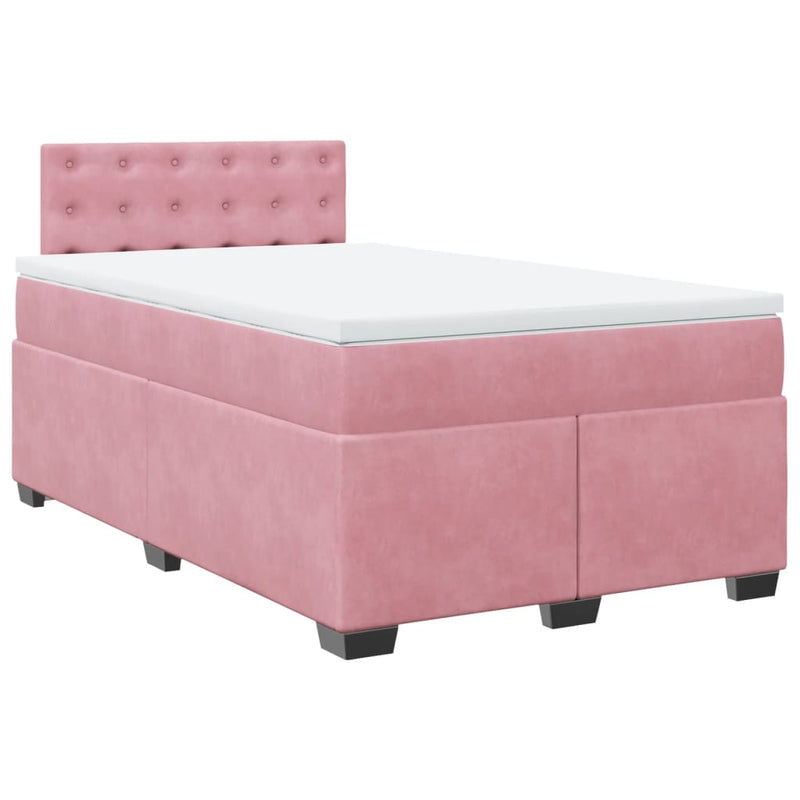 Pat box spring cu saltea, negru, 120x190 cm, catifea