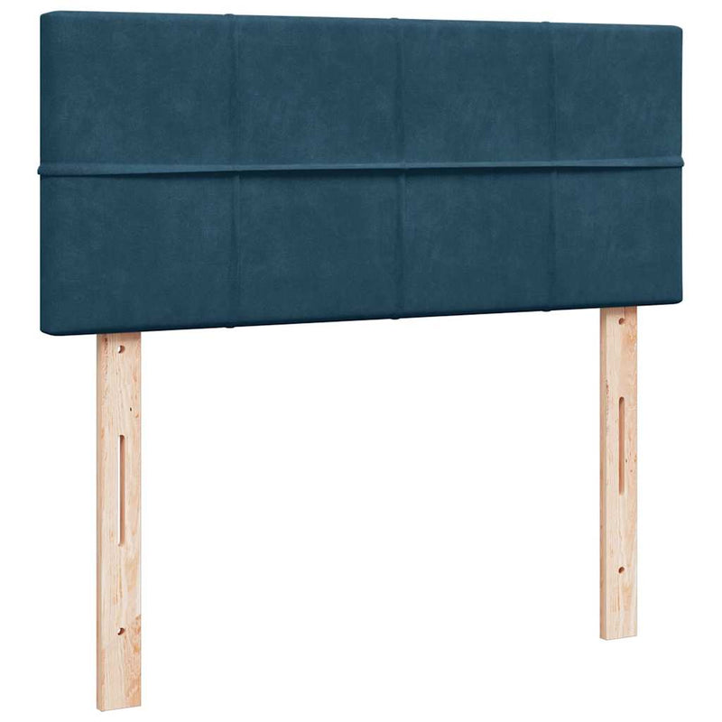 Pat box spring cu saltea, albastru închis, 120x200 cm, catifea