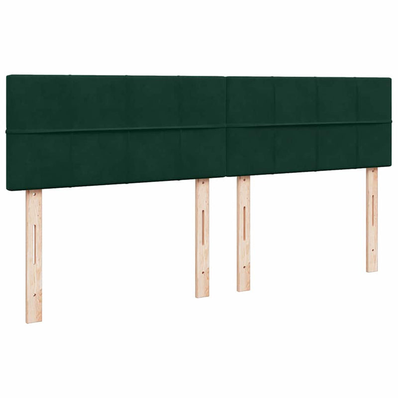 Pat box spring cu saltea, verde închis, 200x200 cm, catifea