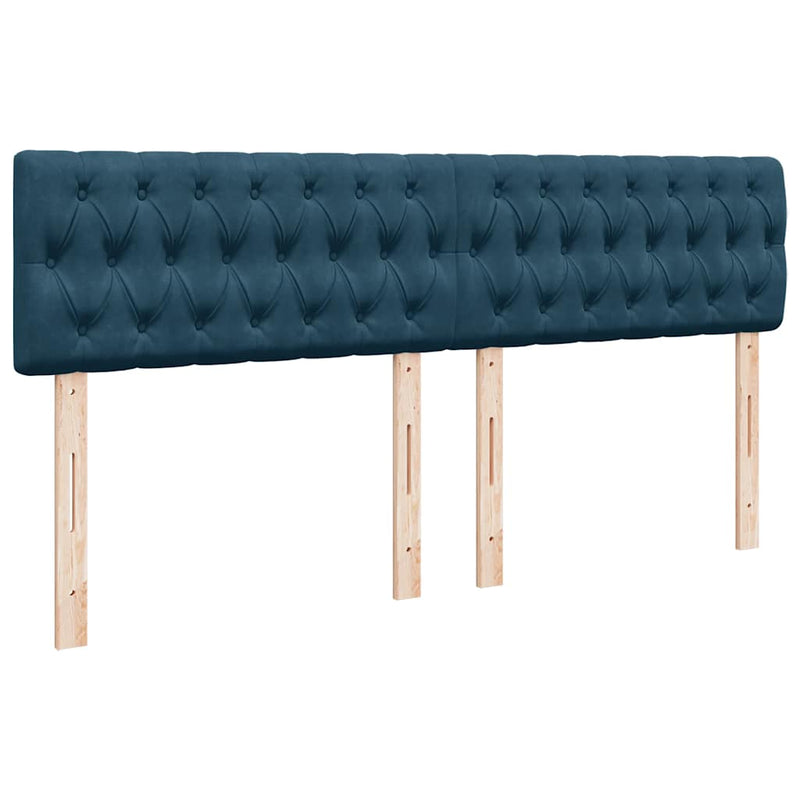 Pat box spring cu saltea, albastru, 200x200 cm, catifea