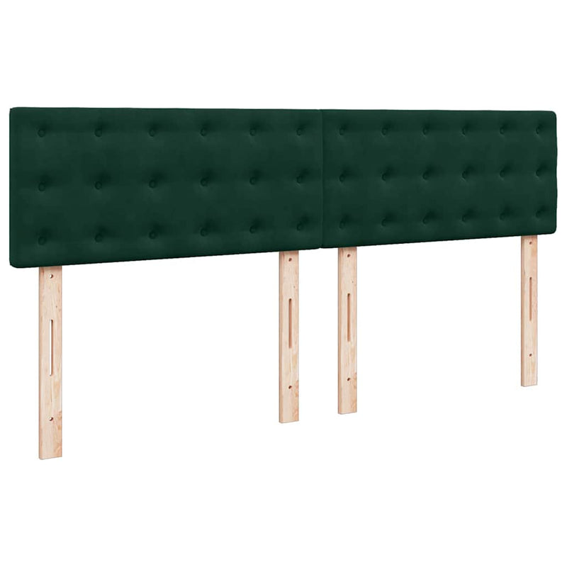 Pat box spring cu saltea, verde închis, 200x200 cm, catifea