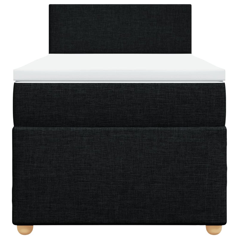 Pat box spring cu saltea, negru, 80x200 cm, textil
