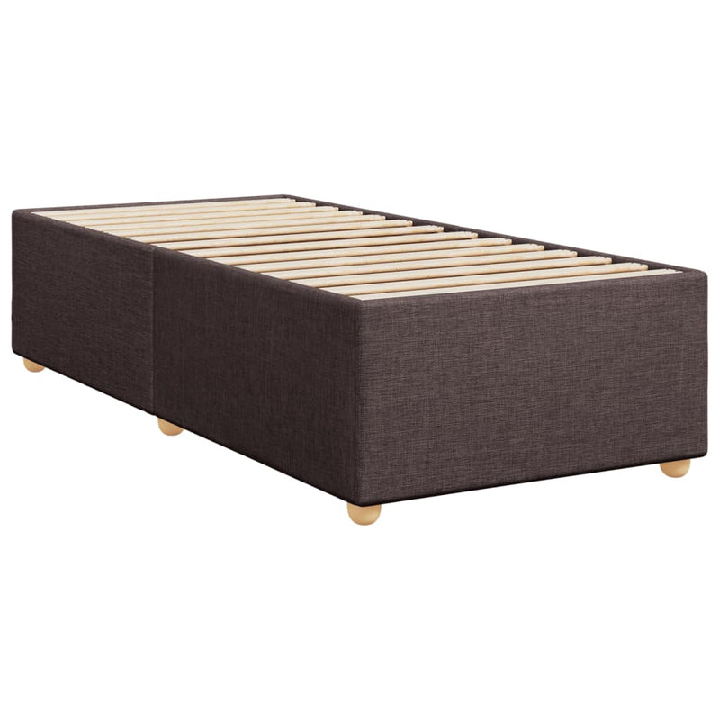 Pat box spring cu saltea, maro închis, 80x200 cm, textil