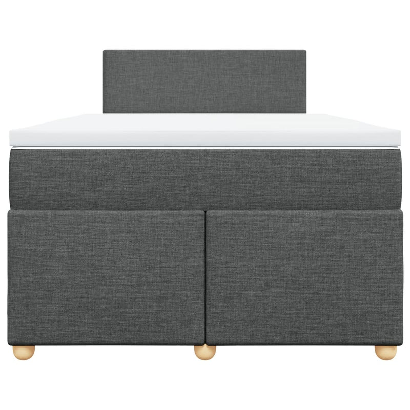 Pat box spring cu saltea, gri închis, 120x190 cm, textil