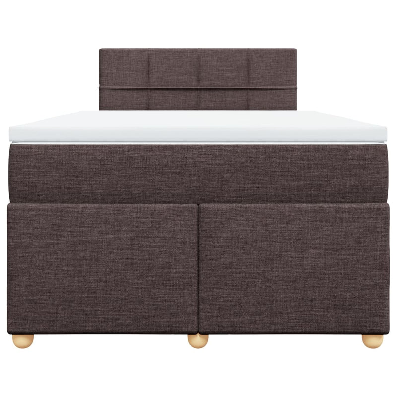 Pat box spring cu saltea, maro închis, 120x190 cm, textil