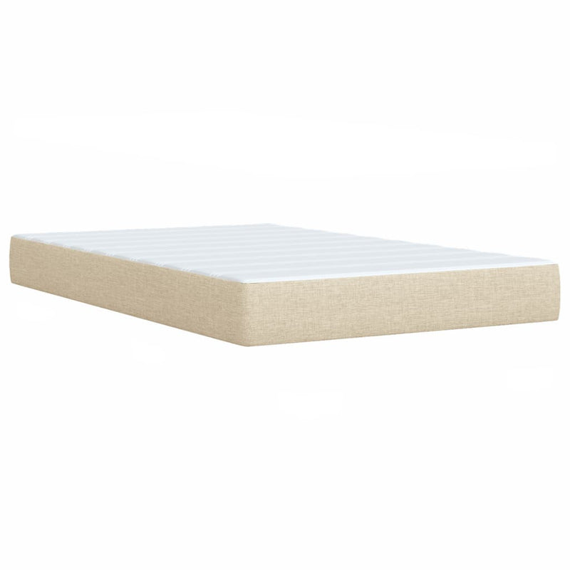 Pat continental cu saltea, crem, 120x190 cm, textil