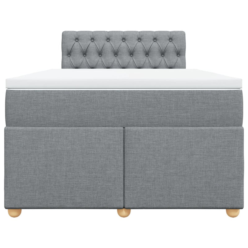 Pat continental cu saltea, gri deschis, 120x200 cm, textil