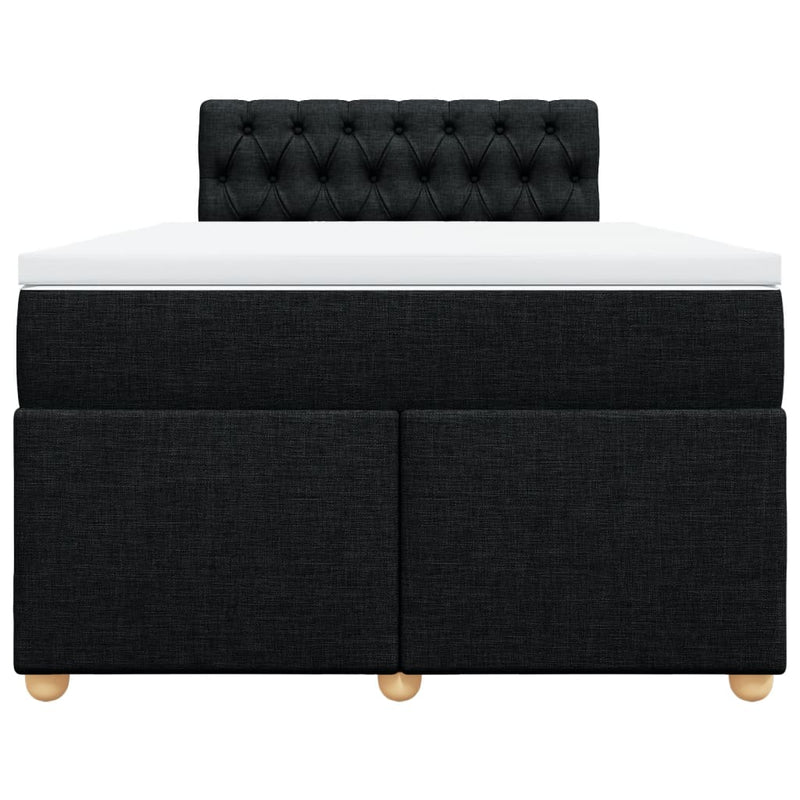 Pat box spring cu saltea, negru, 120x200 cm, textil